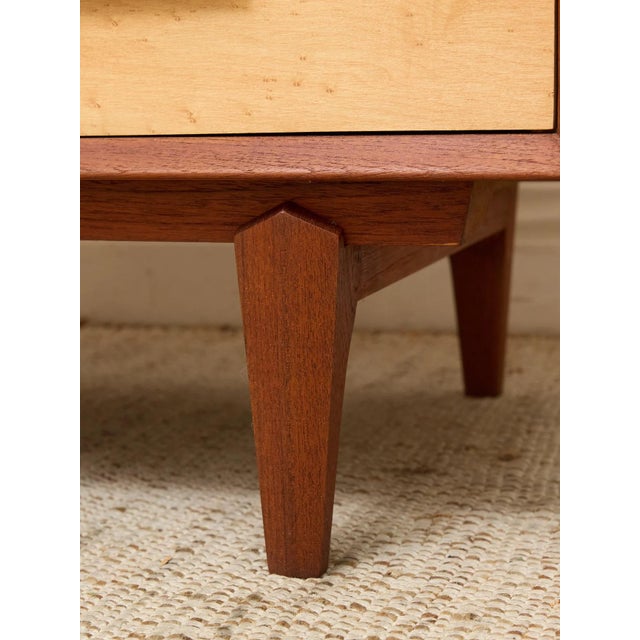 Mid 20th Century Birdseye Maple Lowboy Three-Drawer Dresser For Sale - Image 10 of 12