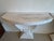 1970s Grosfeld House Seashell Shell Scalloped Pair Demi Lune Wall Console Table Marble For Sale - Image 5 of 18