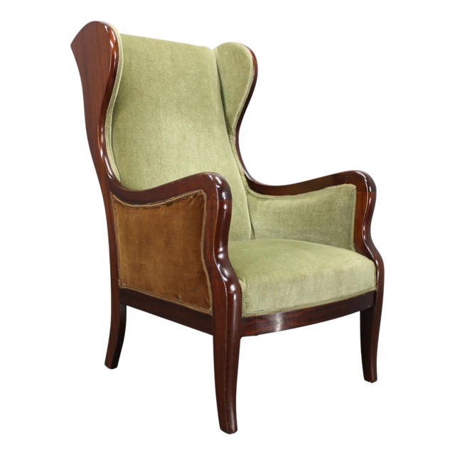 Mid-Century Danish Wingback Armchair from Frits Henningsen, 1950s For Sale