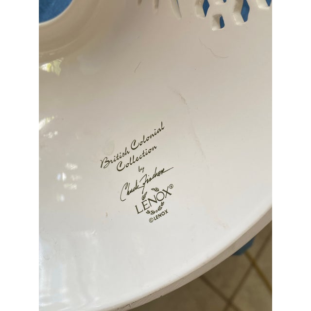 English Vintage Lenox British Colonial Scenic Candle Lamp Featuring a Pierced Pineapple Shade and a Hand-Painted Tropical Coastal Scene on the Base For Sale - Image 3 of 9