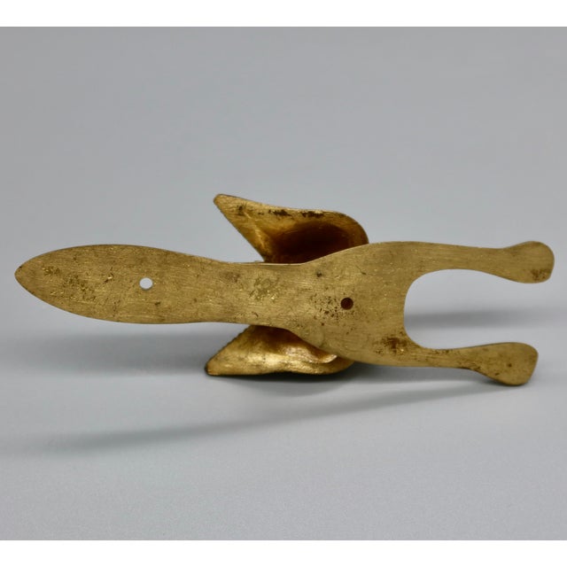 Metal Vintage Brass Fox Head Door Knocker — Figural Animal Hardware For Sale - Image 7 of 7