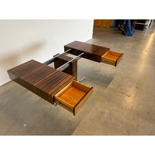 Mid-Century Modern 1960s Mid-Century Cantilevered Style Rosewood Desk For Sale - Image 3 of 10