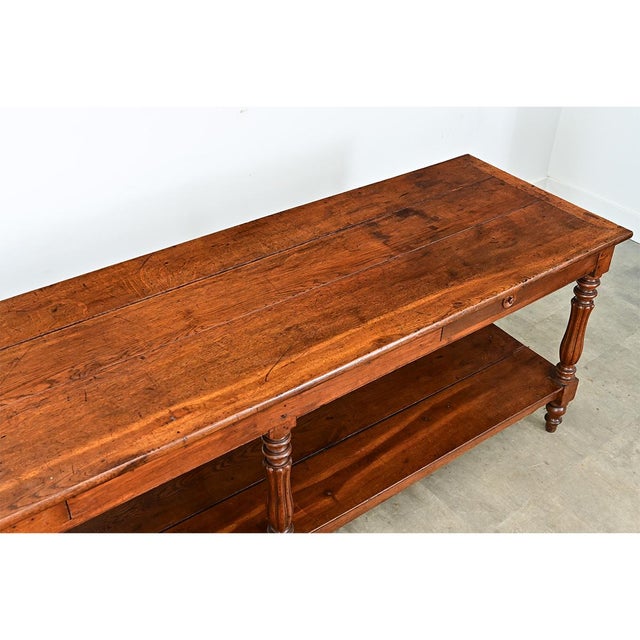 Wood French 19th Century Solid Oak Drapery Table For Sale - Image 7 of 12