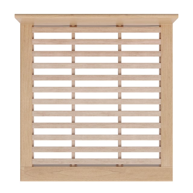 Cream Halmstad Wood Platform King Bed, Blonde Oak For Sale - Image 8 of 9