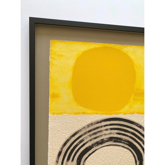 Various Artists Raoul Lazar Vintage 1974 French Mid Century Modernist " Arc Jaune " Limited Edition Framed Signed Fine Art Embossed Aquatint Etching Print For Sale - Image 4 of 18