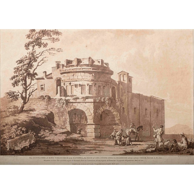 An atmospheric framed impression of Paul Sandby’s The Sepulchre of King Theodorick near Ravenna, made after a composition...