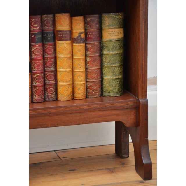 Slim Mahogany and Inlaid Open Bookcase, 1900s For Sale - Image 6 of 17