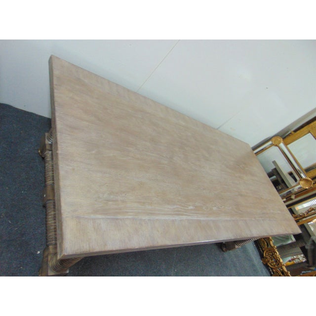 White Country Jenny Lind Style White Oak Farmhouse Dining Table For Sale - Image 8 of 10