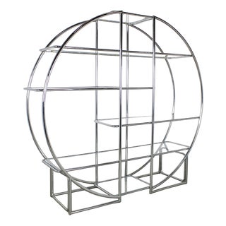 Round Chrome Display Cabinet, 1960s For Sale
