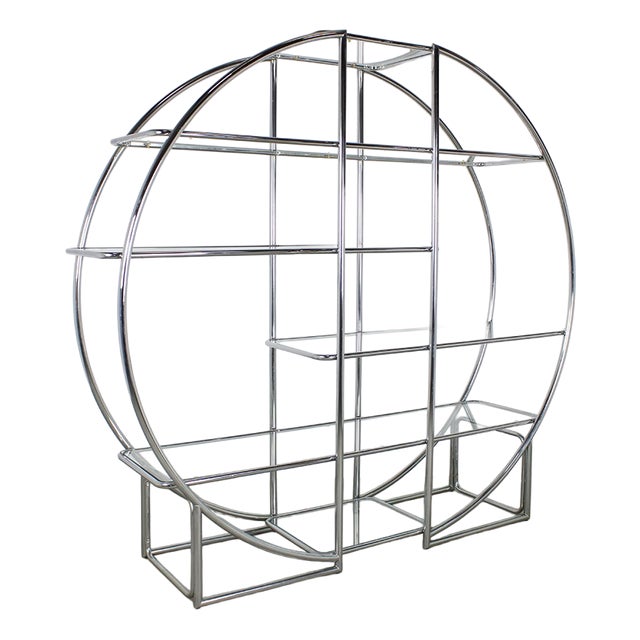 Round Chrome Display Cabinet, 1960s For Sale