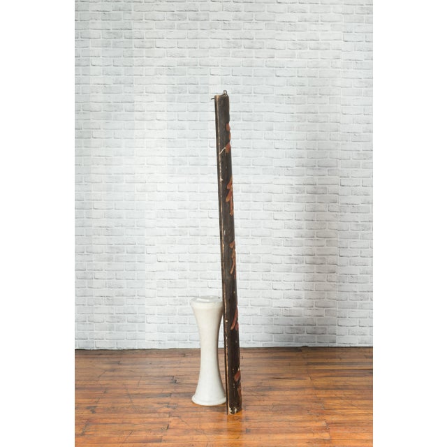 Chinese 19th Century Black Vertical Sign with Gold and Red Calligraphy For Sale - Image 10 of 11