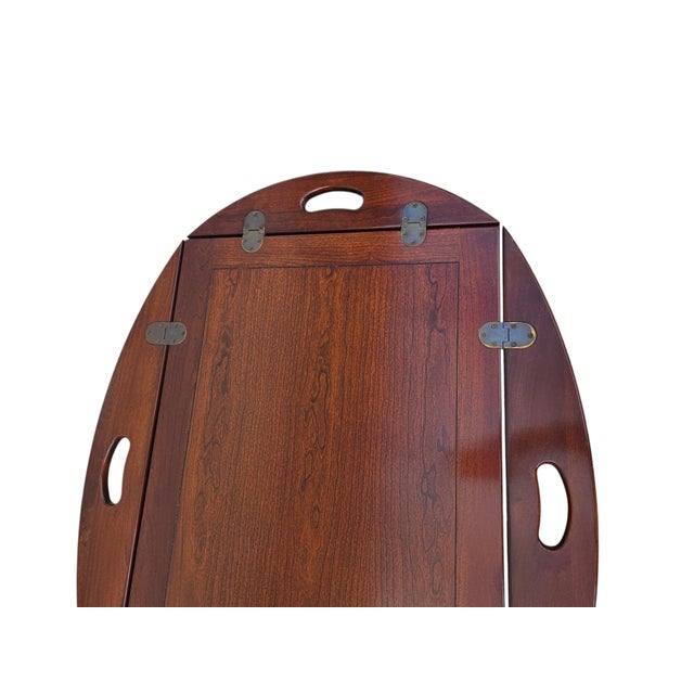 1980s Pennsylvania House Butlers Coffee Table Cherry Chippendale Tray Top Style For Sale - Image 12 of 18