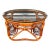 1970s Italian Mid Century Rattan and Glass Coffee Side Table For Sale