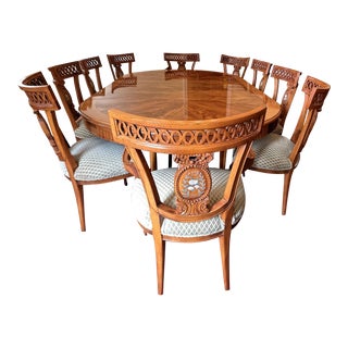 Italian Regency Style Dining Table Plus 10 Chairs For Sale