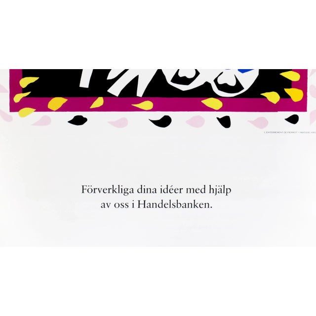 Contemporary 1986 Swedish Banking Poster, Realize Your Ideas With the Help of Us at Handelsbanken, Matisse "L'enterrement De Pierrot" For Sale - Image 3 of 5