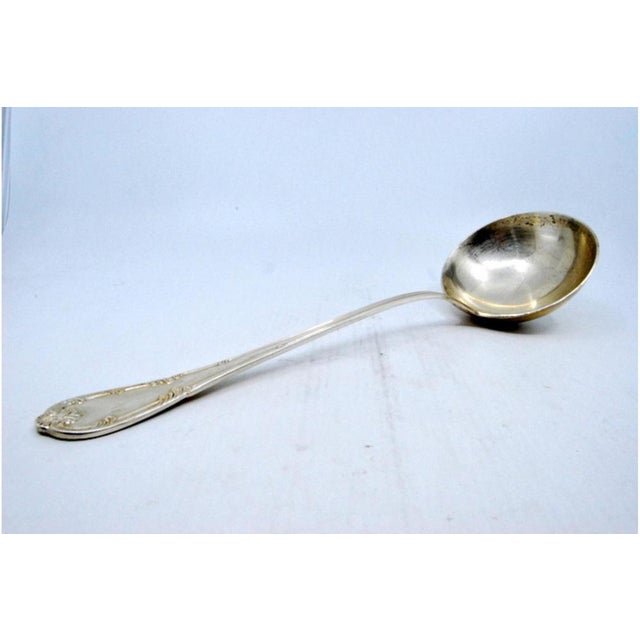 Silver Soup Ladle with Grooves For Sale - Image 6 of 8