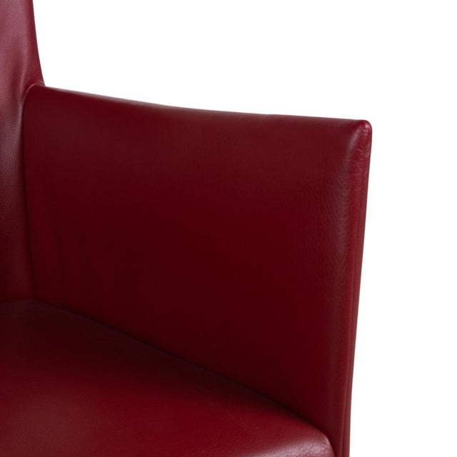 Animal Skin Arc-E Dining Chairs in Red Leather from Bert Plantagie, Set of 4 For Sale - Image 7 of 14