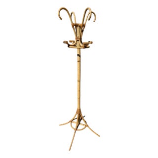 Vintage Rattan Coat Rack, 1960s For Sale