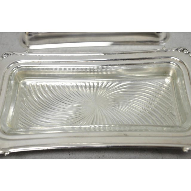 Vintage Crescent Victorian Silver Plated Covered Butter Dish W/ Glass Liner For Sale In Philadelphia - Image 6 of 11