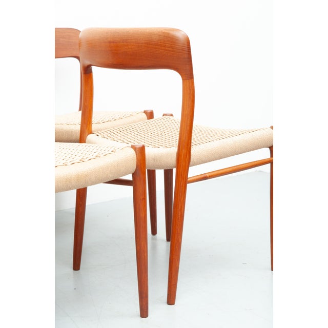 Beige Dining Chairs Model 75 by Niels Otto Møller for J. L. Møller Møbelfabrik, 1950s, Set of 8 For Sale - Image 8 of 18