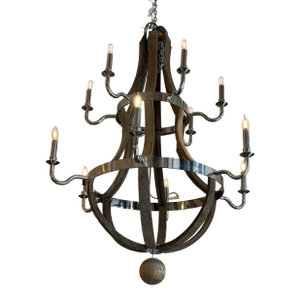 Restoration Hardware Twelve Light Wine Barrel Chandelier