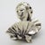 1980s Vintage Italian Handmade Sterling Silver 925 Woman With Fan Bust Figurine Decorative Solid Sculpture For Sale - Image 5 of 14