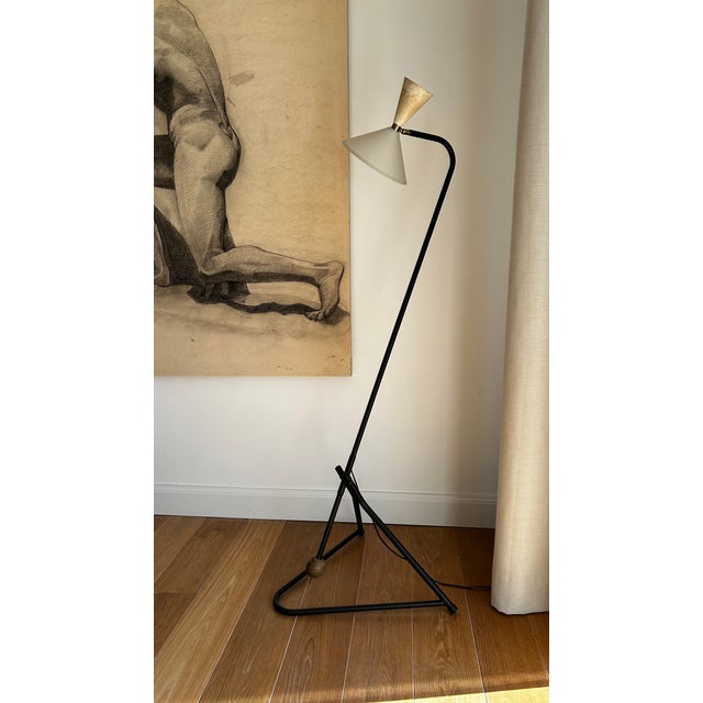 Mid-Century Modern Floor Lamp with Swing Arm, France, 1950 For Sale - Image 3 of 10
