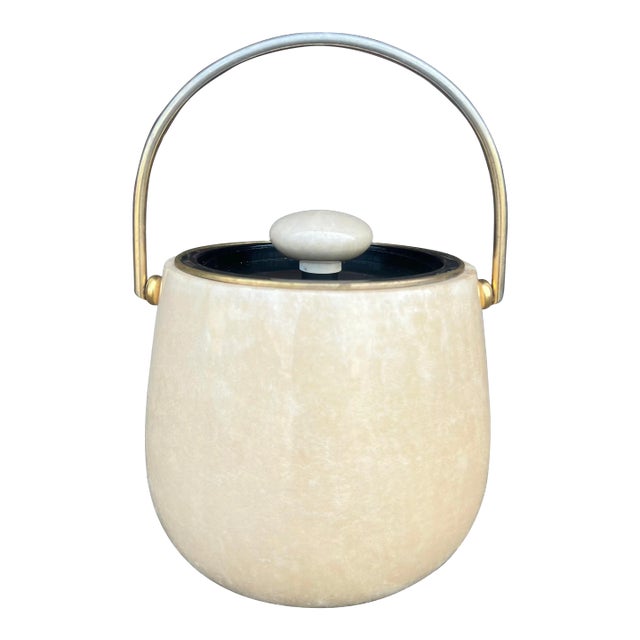 Aldo Tura Goatskin Wrapped Brass Ice Bucket For Sale