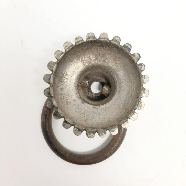 Late 19th Century Sunflower Star Rustic Iron Ring Pull Set of 3 For Sale - Image 4 of 7