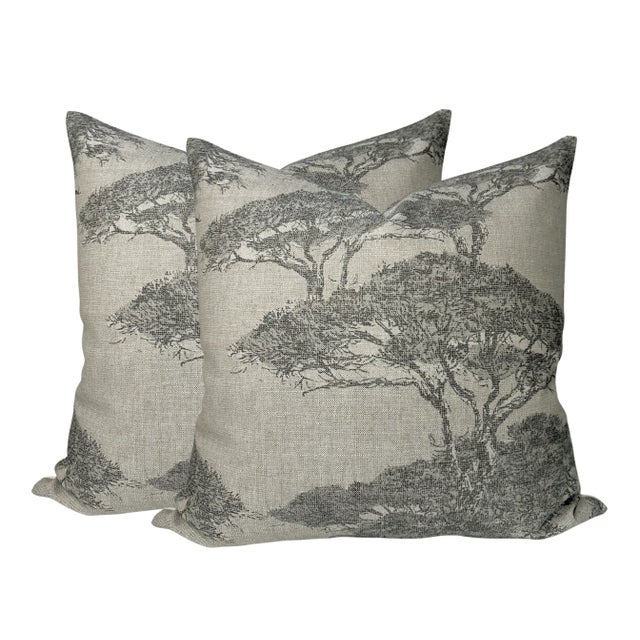 ⭐️ Ships Within 2 Days On the Front: Pines Woven Fabric On the Back: Ivory Linen Fabric All pillow covers are sewn...