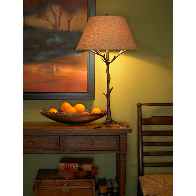 Cubist tree table lamp dark bronze finish 30h x 10w x 9d Shade Dimensions: top(9) bottom(16) side(9)