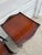 Pair of Vintage Hepplewhite Style Mahogany Side Tables With Pierced Galleries and Lower Shelves For Sale - Image 9 of 12