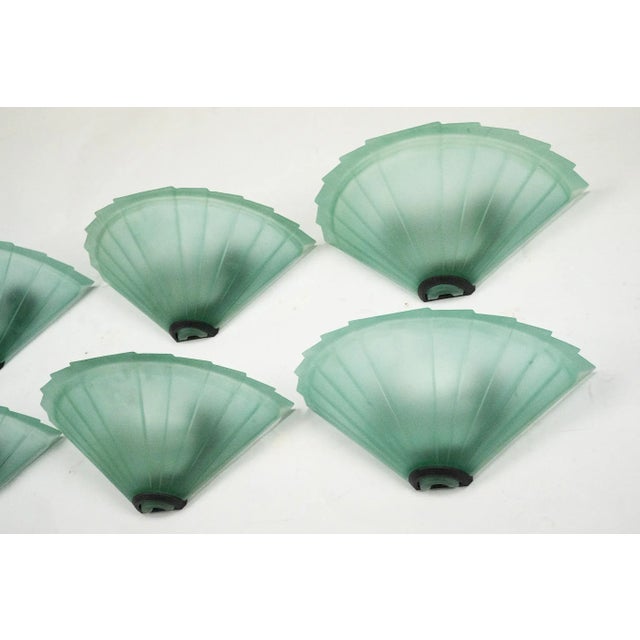 Wall Sconces in Green Murano Glass from De Majo, Italy, 1980s, Set of 6 For Sale - Image 6 of 14