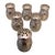 Mid 20th Century Individual Sterling Silver Salt Shakers - Set of Six For Sale