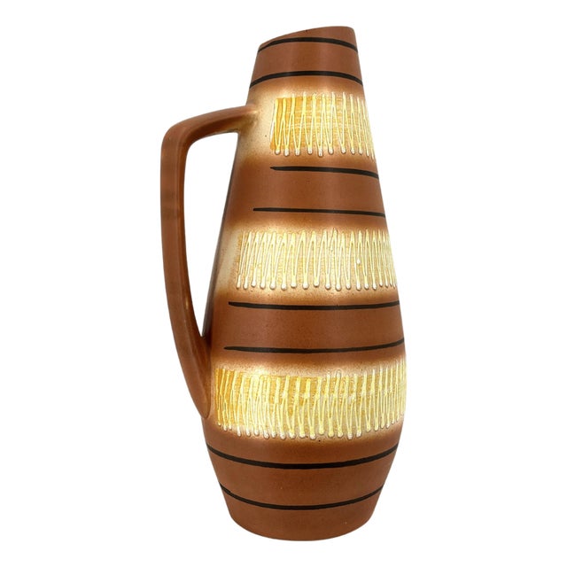Vintage Beige and Brown Vase from Scheurich Keramik, 1960s For Sale