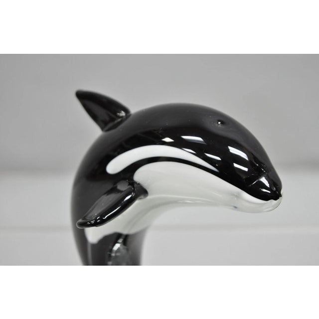 Black Late 20th Century Vinci by Dynasty Glass Modern Orca Killer Whale Sculpture For Sale - Image 8 of 10