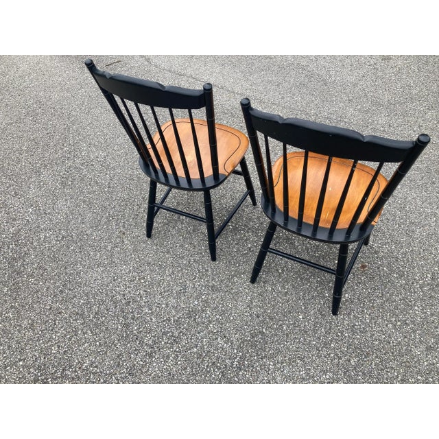 Hitchcock 1980s Black Stenciled Hitchcock Maple Harvest Side Chairs-A Pair For Sale - Image 4 of 7