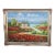 Vintage Large Italian Landscape Painting With Red Poppies Signed For Sale