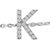 Contemporary 10K White Gold Diamond Accent "K" Initial Charm and Link Bracelet For Sale - Image 3 of 6