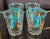 Mid-Century Modern Mid Century Cera Persian Polo Equestrian Rocks Glasses in Turquoise and Gold c.1960s - Set of 4 For Sale - Image 3 of 8