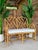Vintage Rattan Chippendale Fretwork Settee Bench With New Sunbrella Cushion For Sale - Image 11 of 12