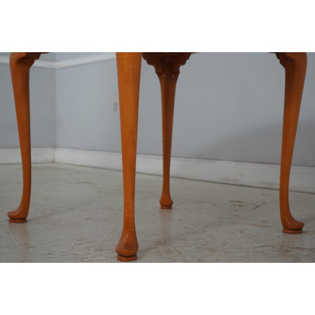 Brown Tiger Maple Benchmade Round Dining Table For Sale - Image 8 of 12