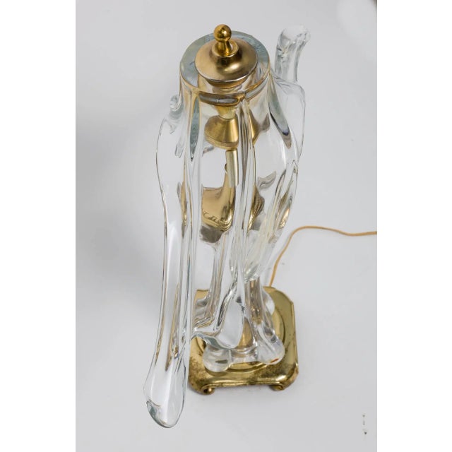 1970s Cofrac Art Verrier Crystal French Table Lamp For Sale - Image 5 of 6