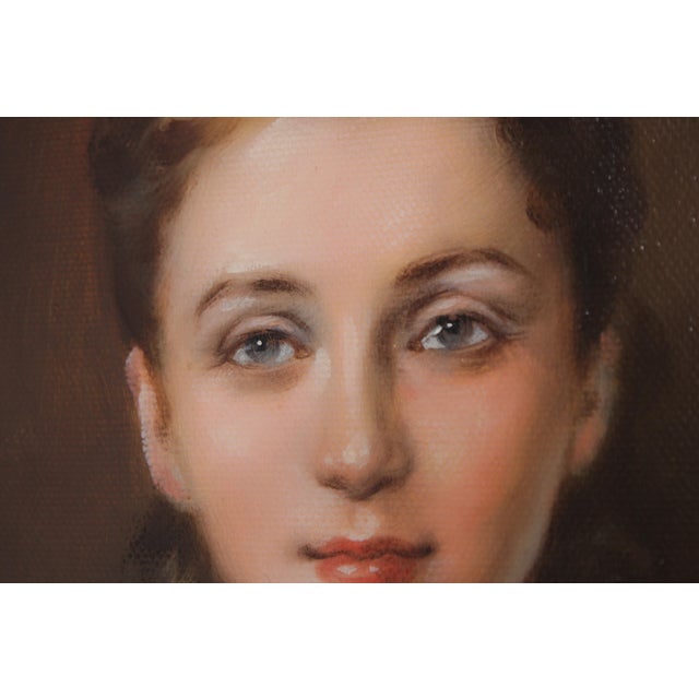Oil on Canvas Painting Woman Sitting - Signed For Sale - Image 4 of 17