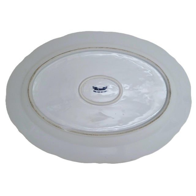 Ceramic Large Vintage Mid-Century Blue & White Meissen Style Blue Danube Serving Platter For Sale - Image 7 of 10