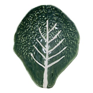 Majolica Cabbage Platter Neto and Gomes For Sale