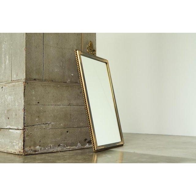 Neoclassical Louis XVI Style Mirror in Patinated Brass, 1960s For Sale - Image 4 of 11