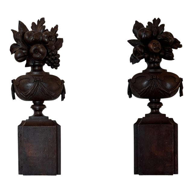 19th Century Wood Carvings - Set of 2 For Sale