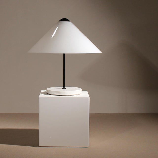 Contemporary Snow Table Lamps with Marble by Vico Magistretti for Oluce, Italy, 1974, Set of 4 For Sale - Image 3 of 12