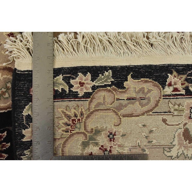 Tabriz Rug 10’2” X 14′ Black Wool/Silk Traditional Hand-Knotted Carpet For Sale - Image 15 of 15